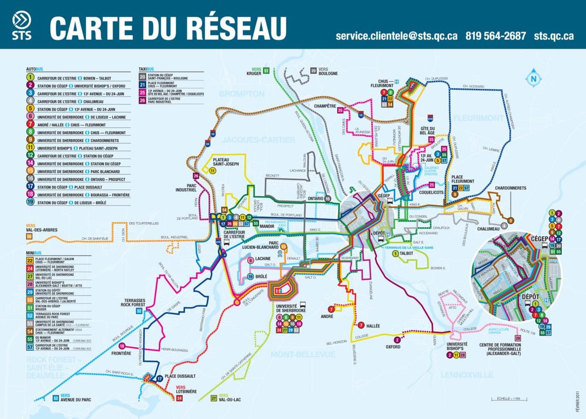 Quebec City bus ruter kort