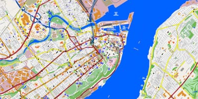 Kort Quebec Byen og det omkringliggende område