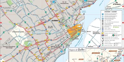 Kort område af Quebec City